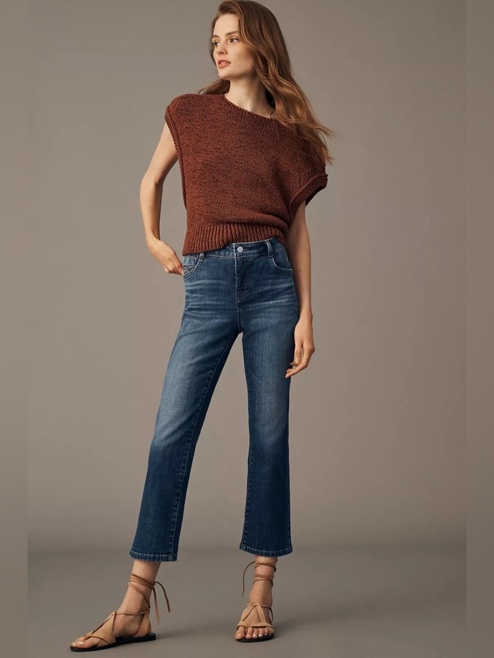 Anthropologie Pilcro Indira High-Rise Crop Flare Jeans size 27